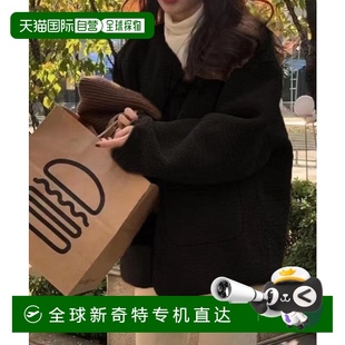 休闲风格 日本直邮sorule 时尚 女士无领中长款 大口 毛绒夹克大衣
