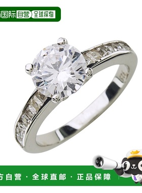 自营 sterling forever 925 纯银 Radiant CZ 订婚戒指 - 银白色