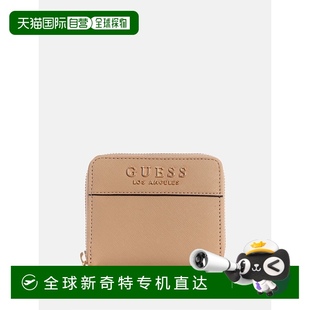 自营 美国奥莱直发 guess雅芳公园小拉链钱包 焦糖