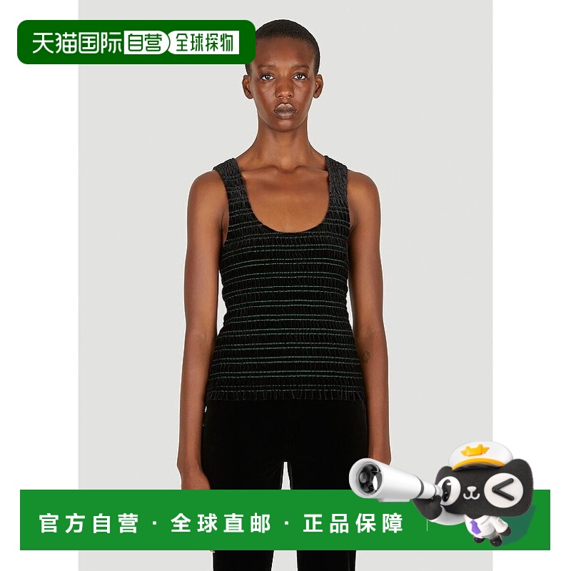 香港直邮GANNI 女士衬衫 T3345099 SS2023 黑色 天鹅绒背心