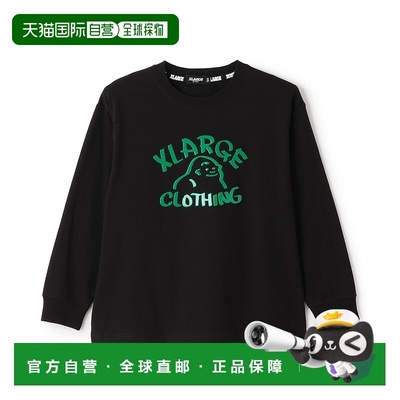 1h可退 日本直邮XLARGE KIDS 儿童 宽松手绘风长袖T恤 半开叉下摆