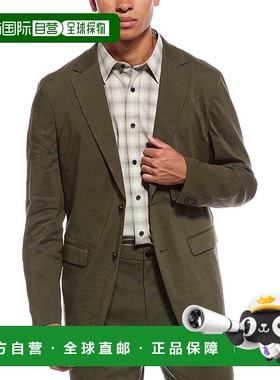 自营 Theory Clinton亚麻混纺运动夹克-绿色 美国奥莱直发外套