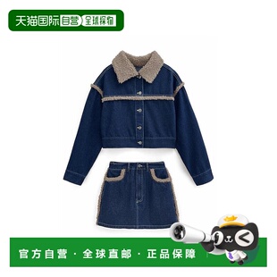 日本直邮日潮 GRL绒毛牛仔外套×迷你裙套装nh185裙子半身裙a字裙
