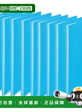 【日本直邮】Plus File 简易透明文件夹 A4 竖式 20格 10册 蓝色