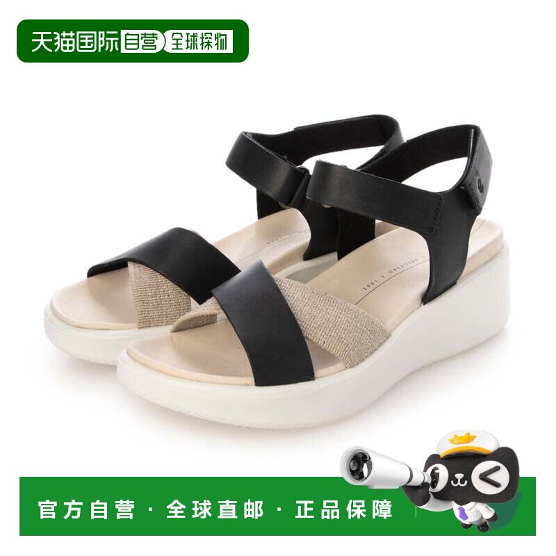 日本直邮Float LX 女士凉鞋 黑色 真皮带扣图片