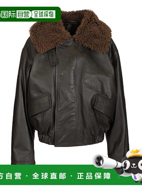 香港直邮LEMAIRE 女士西服 AW2025 皮衣黑色 OW1043LL0095BR507