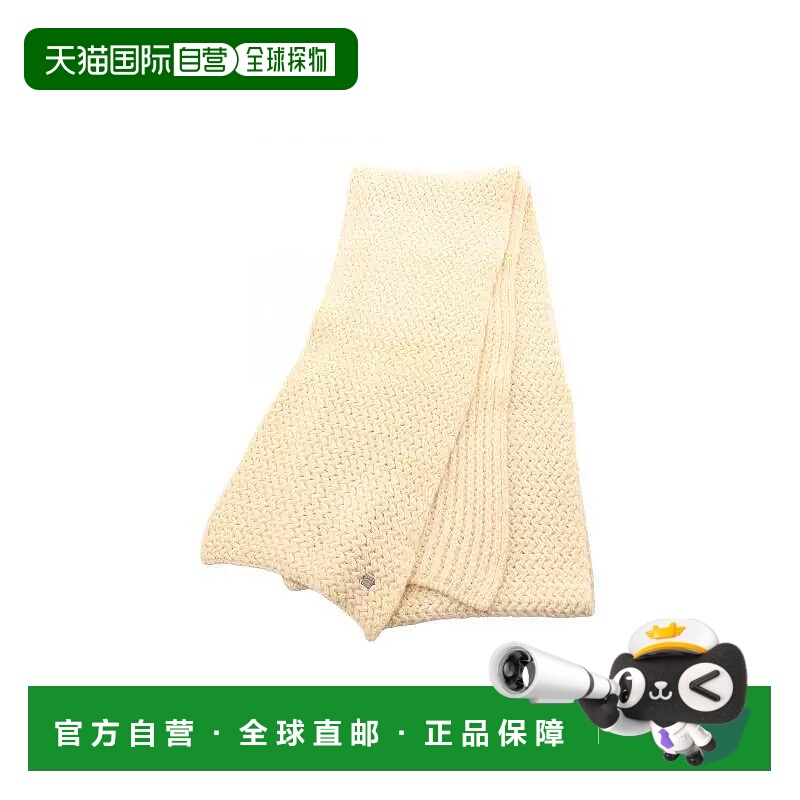 日本直邮中古Chanel香奈儿女B级9新Scarf围巾羊毛围巾/丝巾浅褐色