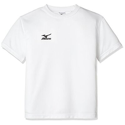 日本直邮Mizuno美津浓 训练服装短袖圆领T恤A35TF390儿童白黑130