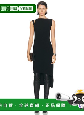 1h可退 香港直邮Courreges 女士 Oblique 方形罗纹连衣裙 425MRO7