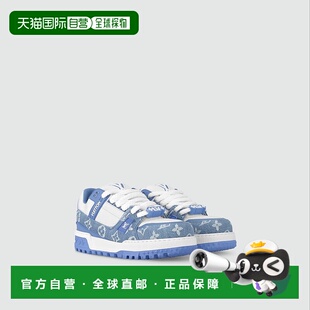 自营1h可退 欧洲直邮LV/路易威登 女士蓝色/白色牛仔布休闲运动鞋
