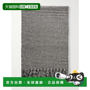 香港直邮NILI LOTAN 男士 流苏犬牙织纹羊绒围巾 22136AC22IVORYB