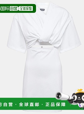 1h可退 香港直邮Jacquemus 女士 La Bahia 长袍褶皱迷你连衣裙