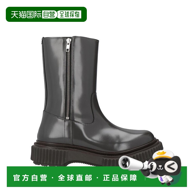 1h可退 【美国直邮】adieu 亮面皮革厚底靴 男士时装靴 中跟方跟