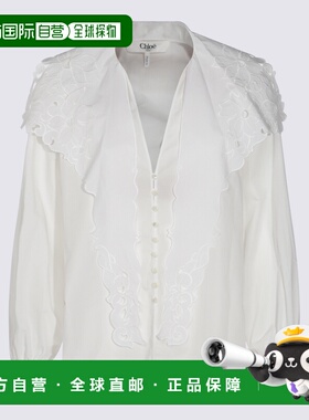 香港直邮CHLOÉ 女士衬衫 CH25SHT17310101 SS2025 白色 Cotton sh
