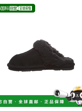 自营 BEARPAW女式Loketta拖鞋-黑色 美国奥莱直发一脚蹬半拖鞋