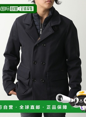 日本直邮MOORER BAS-TZ 男士双排扣夹克深蓝色