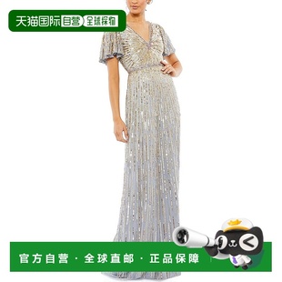 灰色 Maxi连衣裙 美国奥莱直发长裙 Duggal 自营Mac