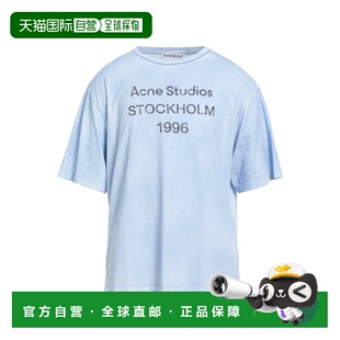 1h可退 香港直邮潮奢 Acne Studios 艾克妮 男士 T恤 blue蓝色 舒