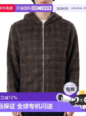 韩国直邮OUR LEGACY全拉链连帽Dorf格纹毛茸茸外套M4256FD