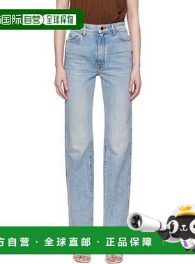 1h可退 香港直邮潮奢 KHAITE 女士 蓝色 Danielle Stretch 牛仔裤