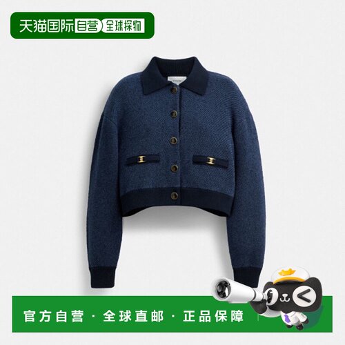 韩国直邮Coach蔻驰 女士毛针织衫CZ736 BLU新款羊绒