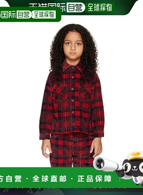 1h可退 香港直邮潮奢 Erl 女童 红色格纹儿童衬衫童装 ERL05KB008