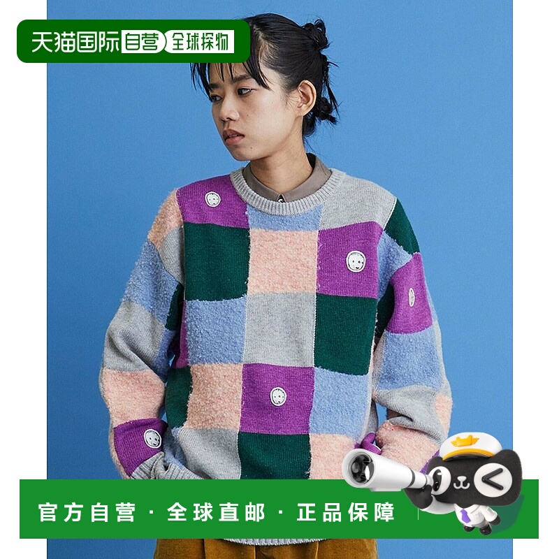 1h可退 日本直邮FRAPBOIS 女士拼接风格刺绣毛衣 B1544RKW411羊毛