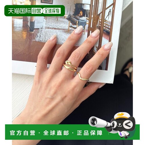 日本直邮GOLDY 女士 波浪结双环戒指套装 LEZ106161支付后1h可退