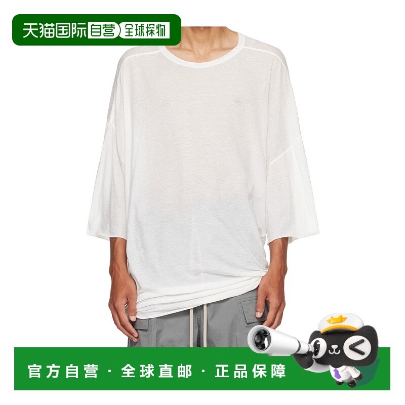 香港直邮RICK OWENS 男士T恤 RU02E1283UC11 AW2025 白色 圆领T恤