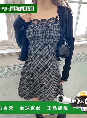 1h可退 日本直邮PHILLY 女装 A字版型 格纹吊带裙 半身起毛设计 P