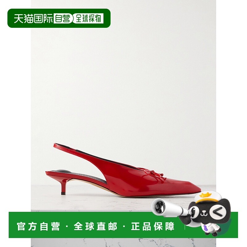 1h可退 香港直邮Jacquemus 女士 Cubisto 蝴蝶结饰皮质露跟浅口鞋