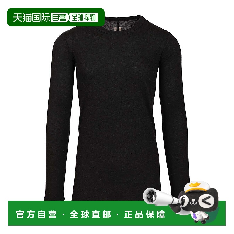 1h可退 香港直邮RICK OWENS 男士T恤 RU02E1252JR09 AW2025 黑色
