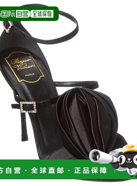 自营Roger Vivier缎面凉鞋-黑色 美国奥莱直发新款高跟