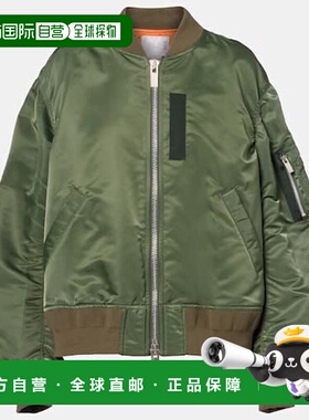 香港直邮Sacai 女士 高科技斜纹布短夹克 green绿色 舒适时尚