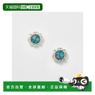 日本直邮日潮 agete 阿卡朵马赛克蛋白石石英银耳钉