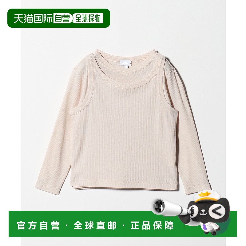 1h可退 日本直邮green label relaxing 儿童透肤长袖T+背心两件套