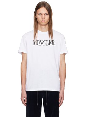 Moncler 盟可睐 男士 白色印花 T 恤 J20918C0003189A17