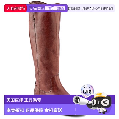 自营 Frye Melissa皮靴-棕色 美国奥莱直发长筒靴女靴