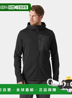 自营欧洲直邮Helly Hansen 男士黑色聚酯Versalite连帽抓绒夹克
