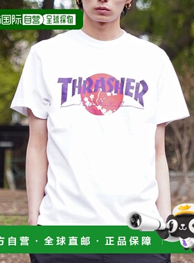 1h可退 日本直邮THRASHER 男女款青海波樱花图案T恤 TH91426TOKYO