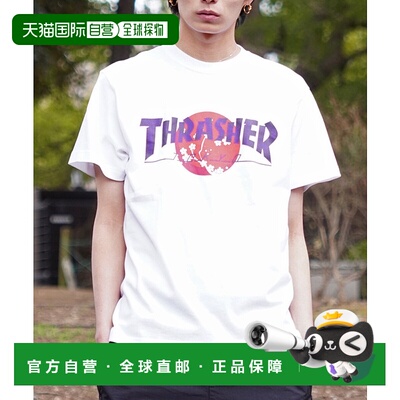 1h可退 日本直邮THRASHER 男女款青海波樱花图案T恤 TH91426TOKYO