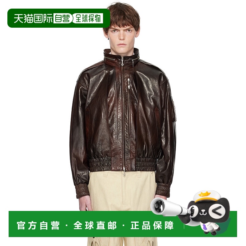 香港直邮Tom Ford 汤姆 福特 男士 酒红色 Gustavo 皮革夹克