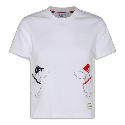 香港直邮THOM BROWNE 女士衬衫 FJS167EJ0058100 SS2024 白色短袖