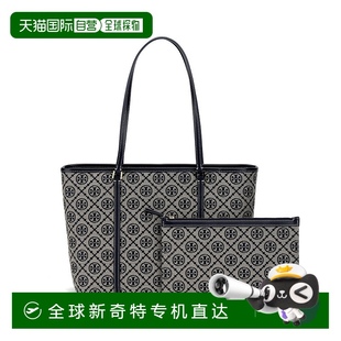 香港直郵TORYBURCH湯麗柏琦T Monogram印花織物拉鏈開合女托特包