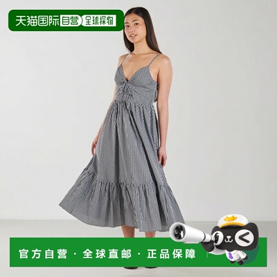 欧洲直邮MICHAEL Michael Kors衣服女长款连衣裙多彩GINGHAM MIDI