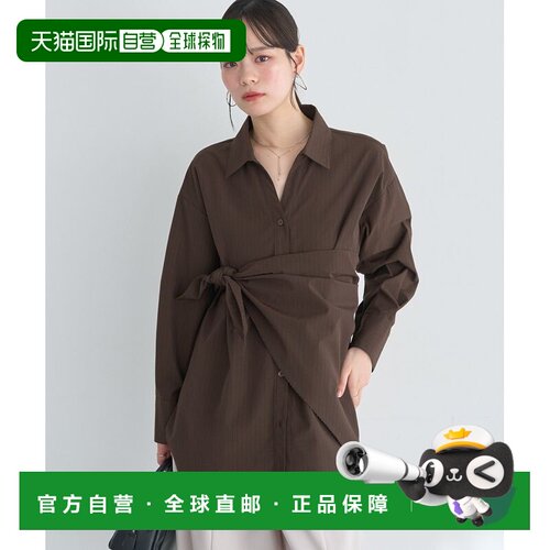 日本直邮earth music&ecology 女装 飘带开襟衬衫 01001413300