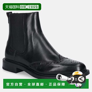 自营hugo bossHugo Men's Lysander Chelsea Leather Boots, Blac