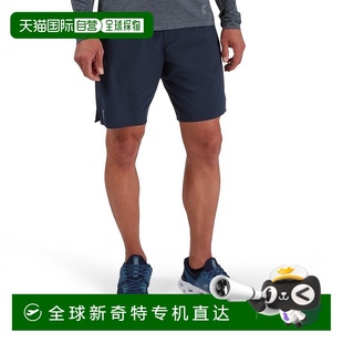歐洲直郵On昂跑男士 海軍藍聚酯反光logo跑步短褲