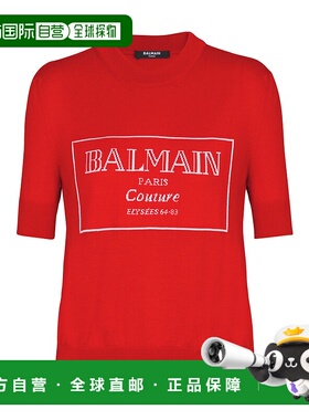 1h可退 香港直邮奢淘 Balmain 短袖羊毛针织衫 女 EF1KA115KH87