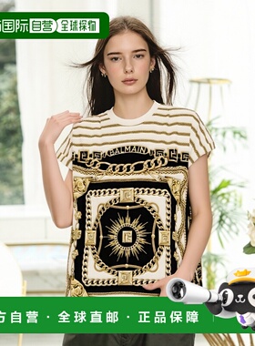 香港直邮BALMAIN 女士T恤 FF1EF012GF02GIU AW2025 乳白色 短袖T